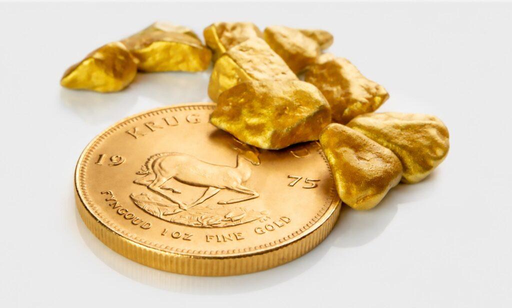 Gold Krugerrand and gold nuggets for asset-based loans