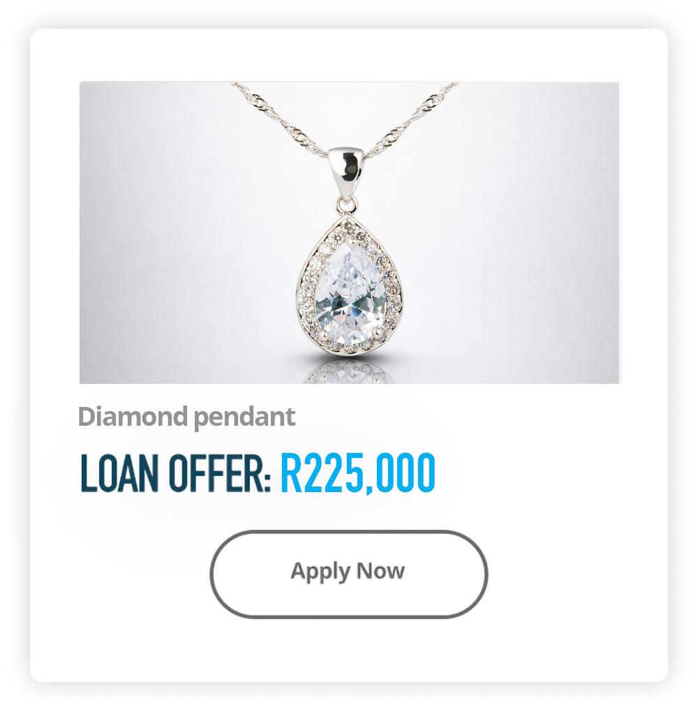Loans against diamond pendant