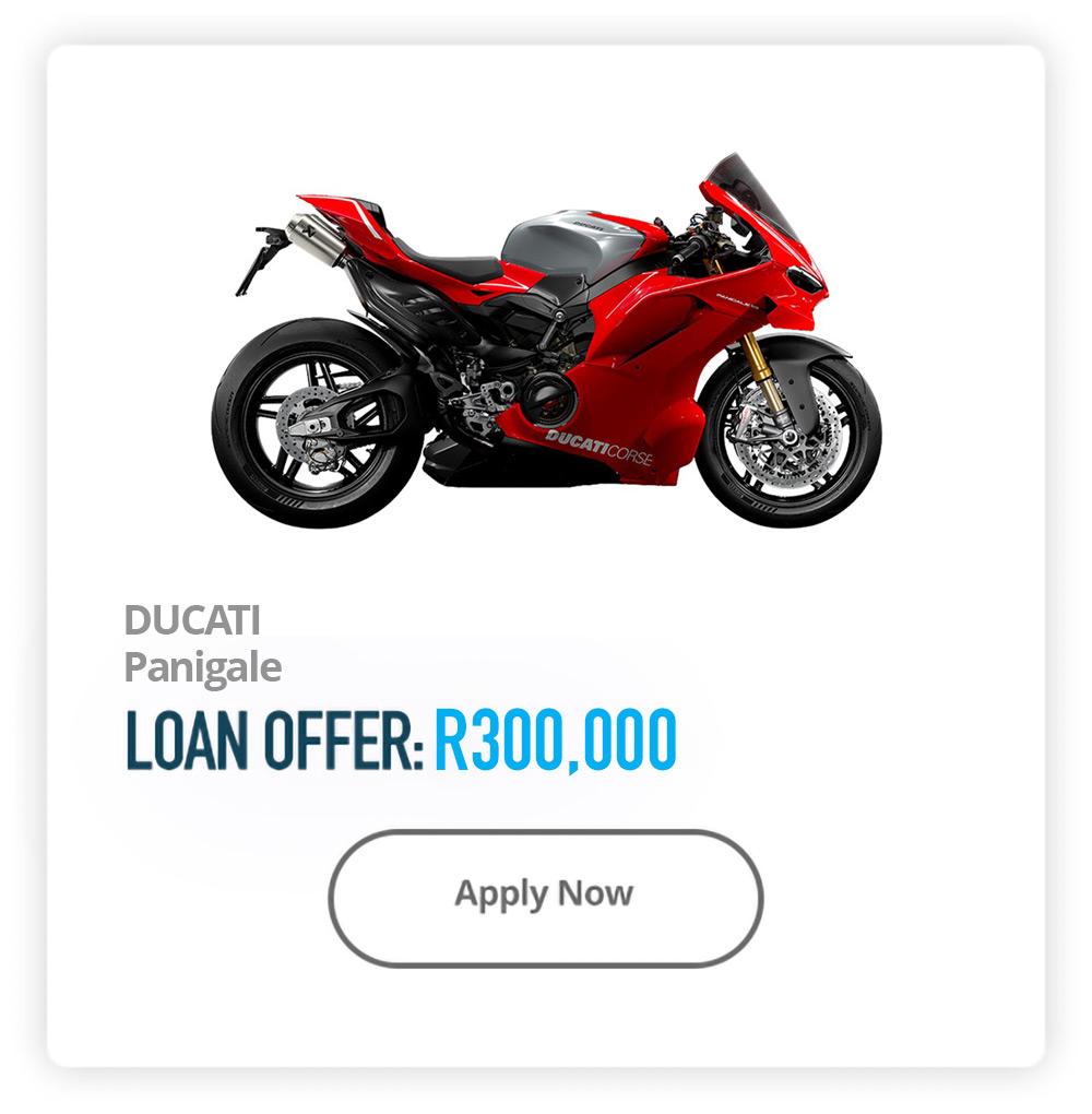 Loans Against Ducati Motorcycles in South Africa